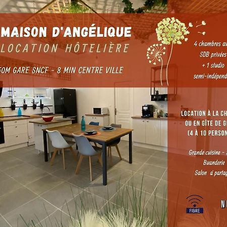 La Maison D'Angelique - Colocation Hoteliere A 150M Gare Tgv- Grande Cuisine Equipee & Salon - Fibre - Netflix Ніор Екстер'єр фото